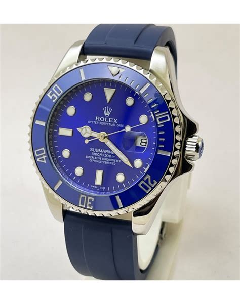 blue rubber strap for rolex submariner|rolex submariner 2020 rubber strap.